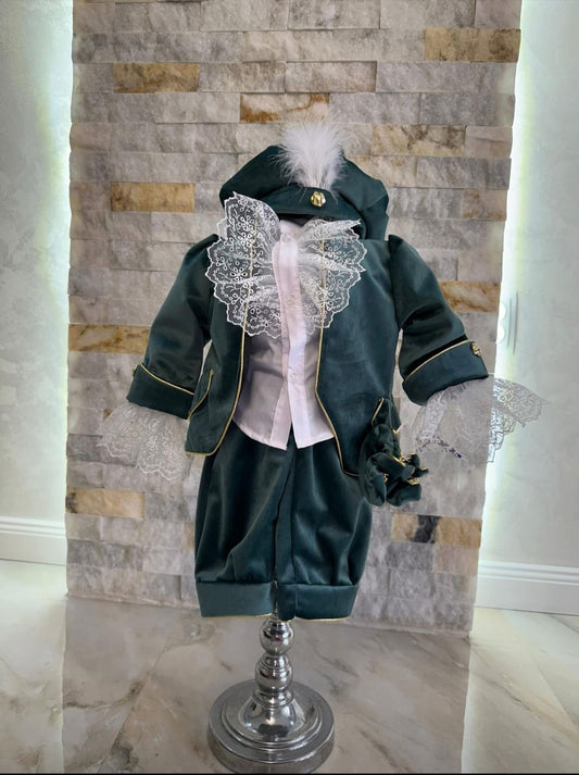 Costum model Prinț Regal verde inchis