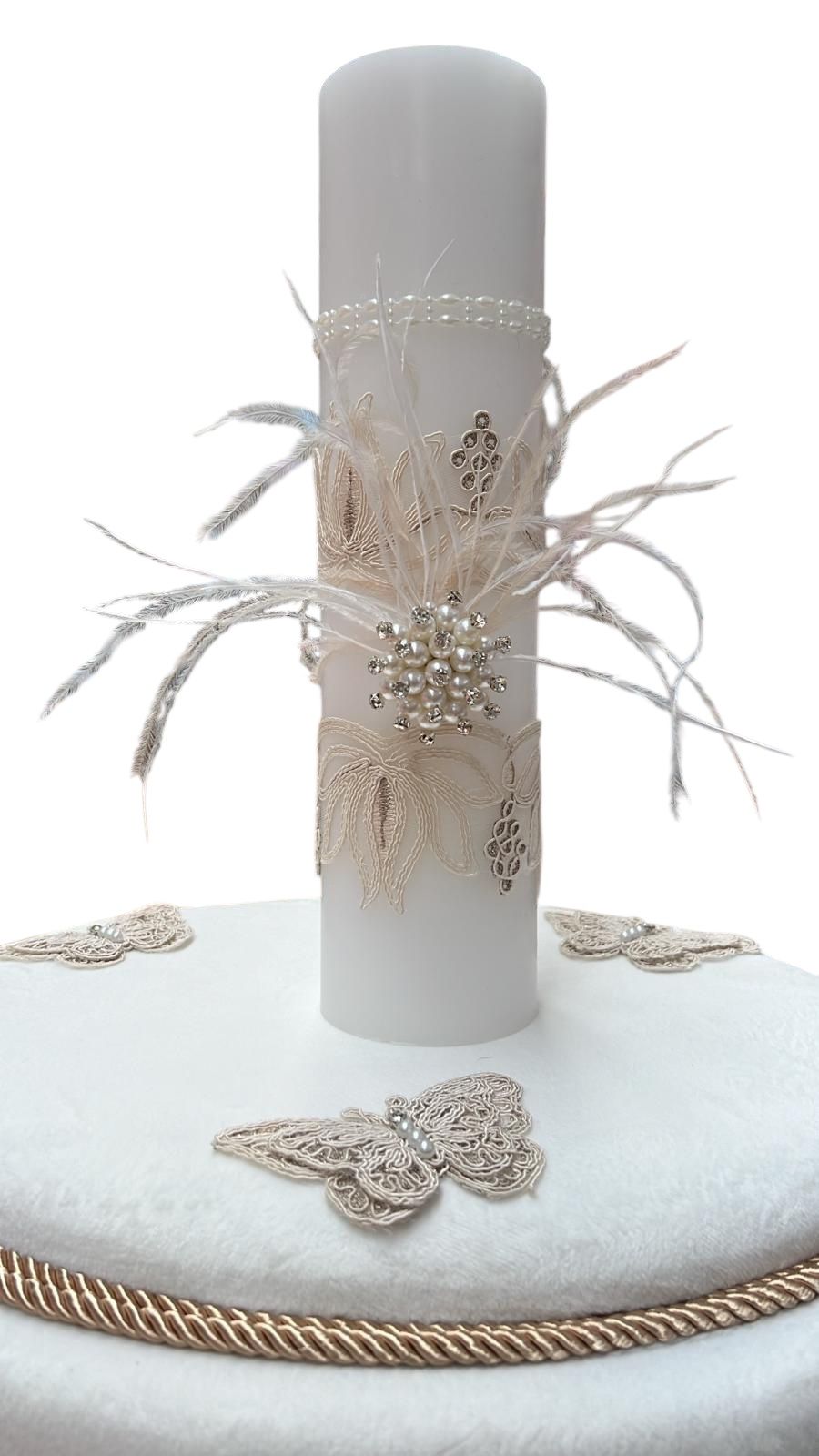 Trusou rotund catifea ivoire lux