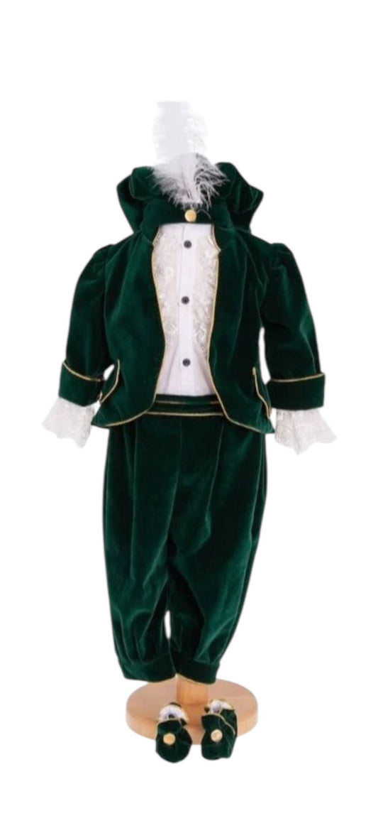 Costum model Prinț Regal verde