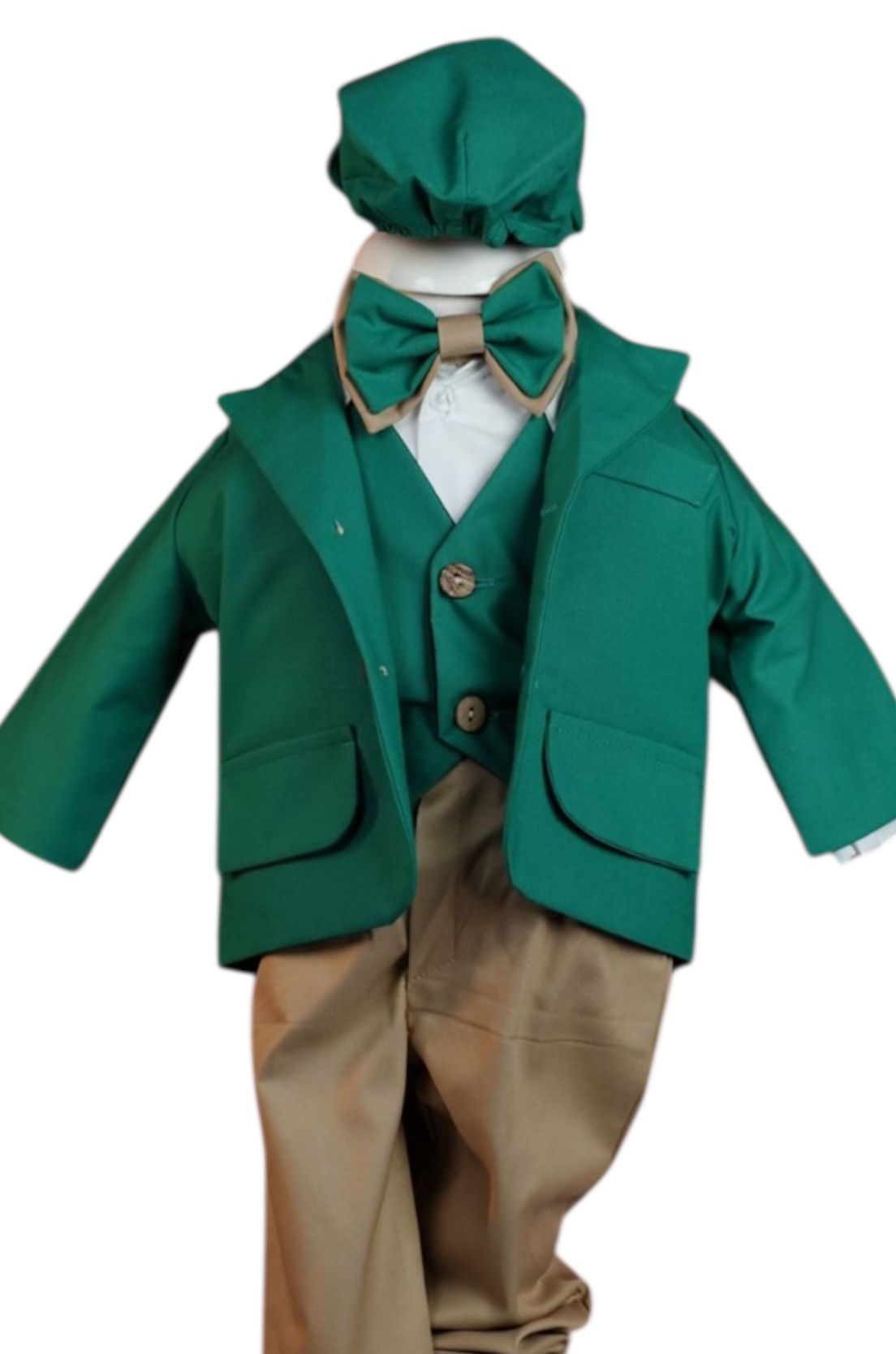 Costum verde cu vesta