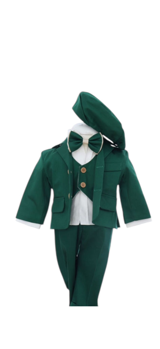 Costum verde cu vesta