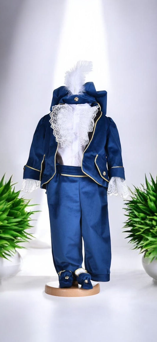 Costum model Prinț Regal bleumarin