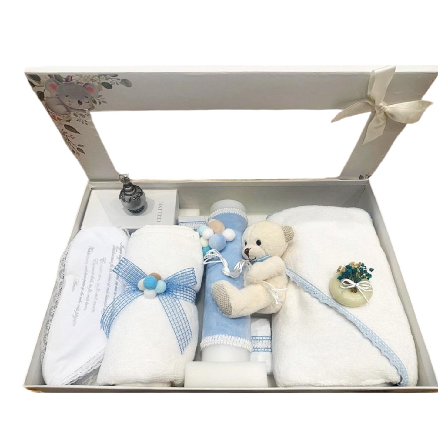 Trusou + lumanare urs albastru