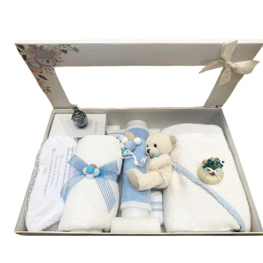 Trusou + lumanare urs albastru