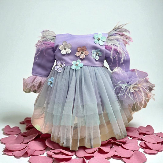 Rochiță violet cu flori