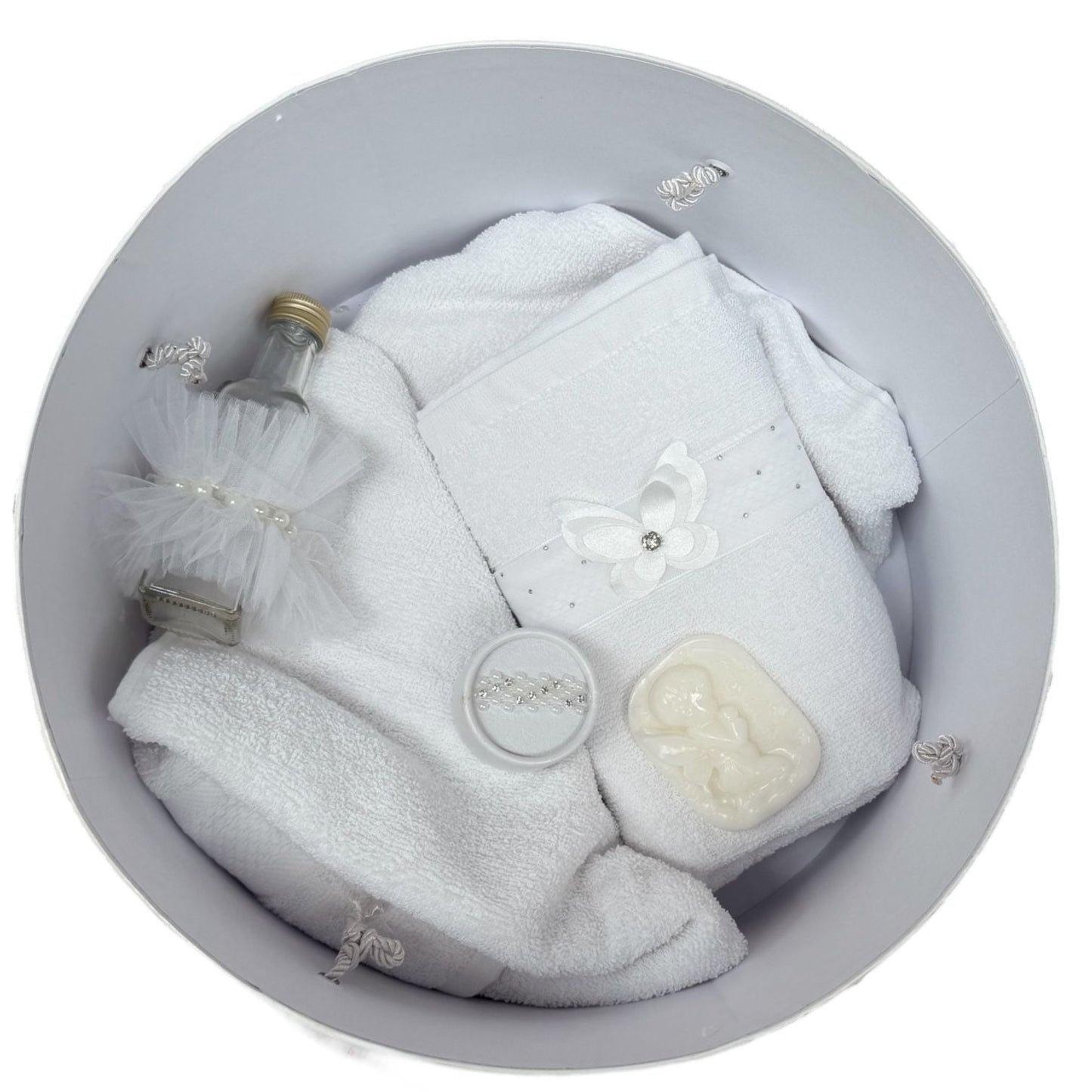 Set botez fetita funda alba