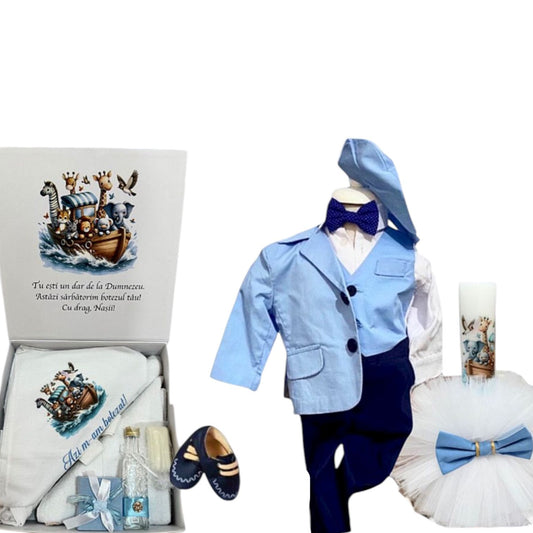 Set botez baietel albastru