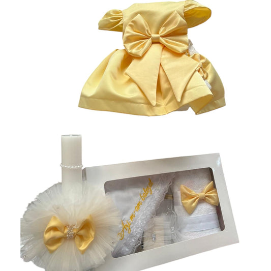 Set botez fetita galben