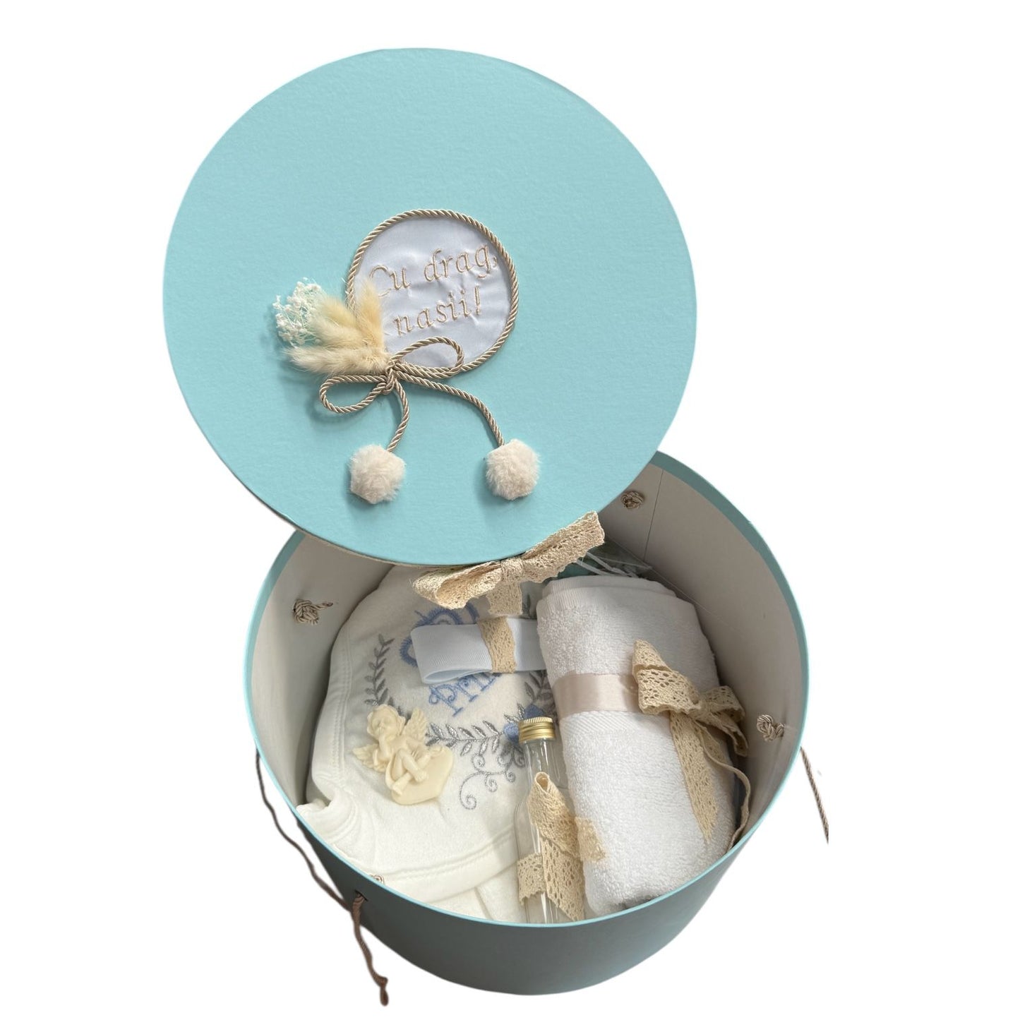 Trusou rotund albastru ''Cu drag de la nasi'' 2