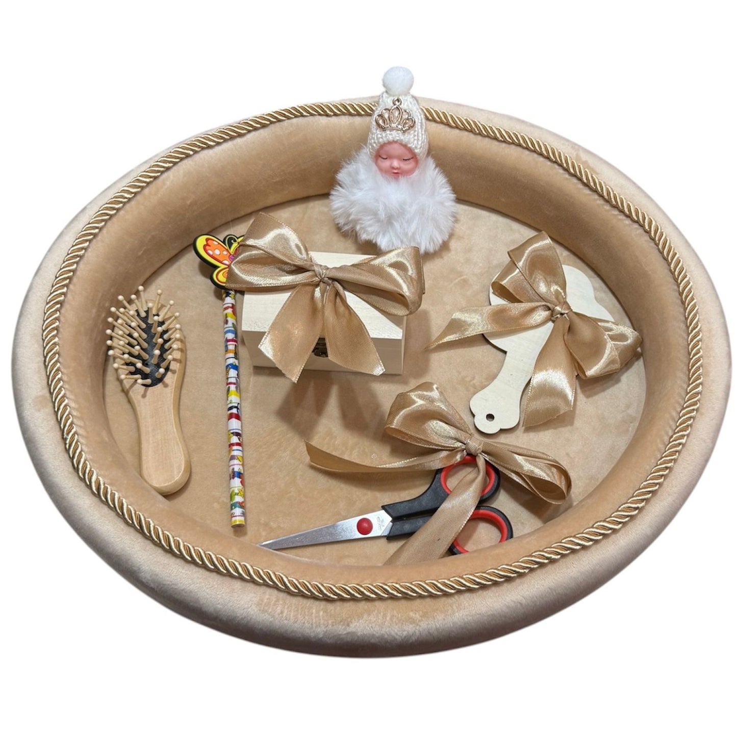 Tavita moț catifea crem bebelus