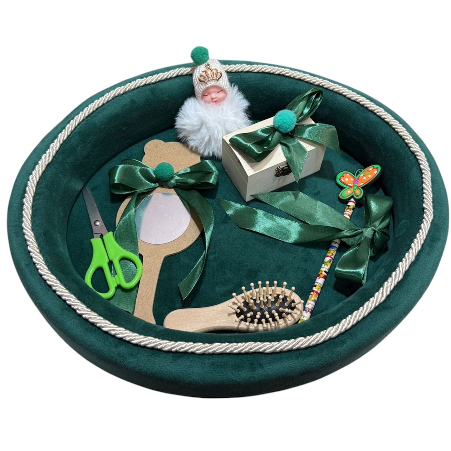 Tavita moț catifea verde bebelus