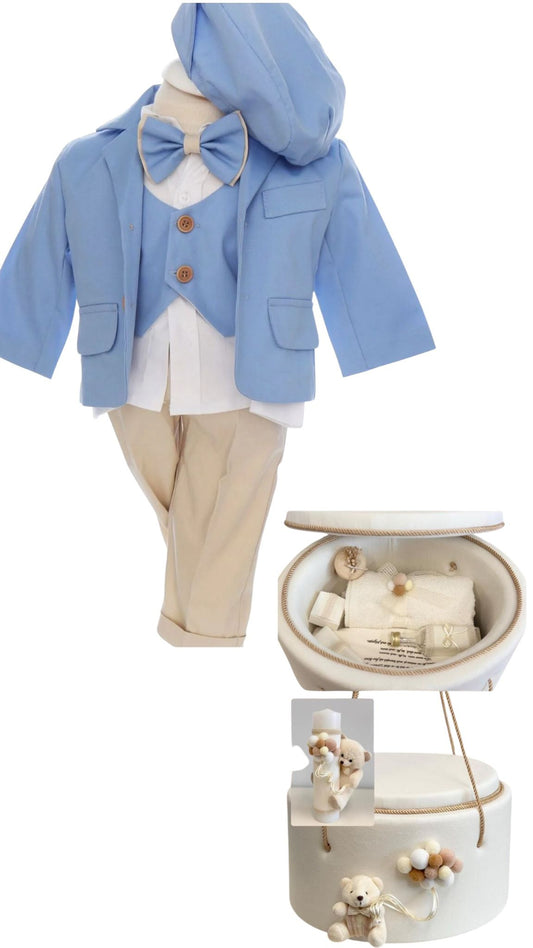 Set botez baietel blue trusou catifea