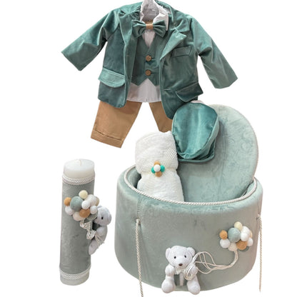 Set botez baietel fistic trusou catifea