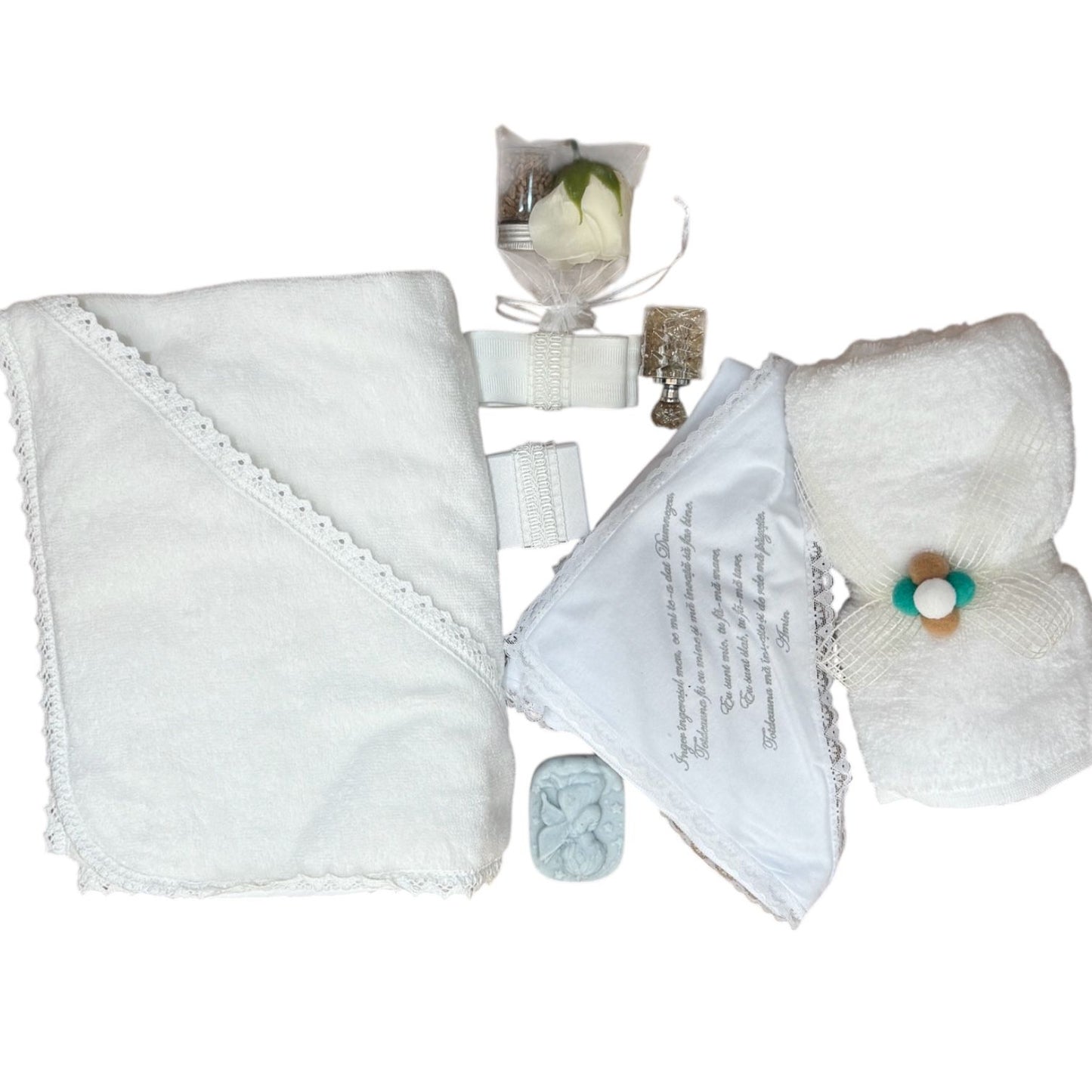 Trusou rotund catifea ivoire