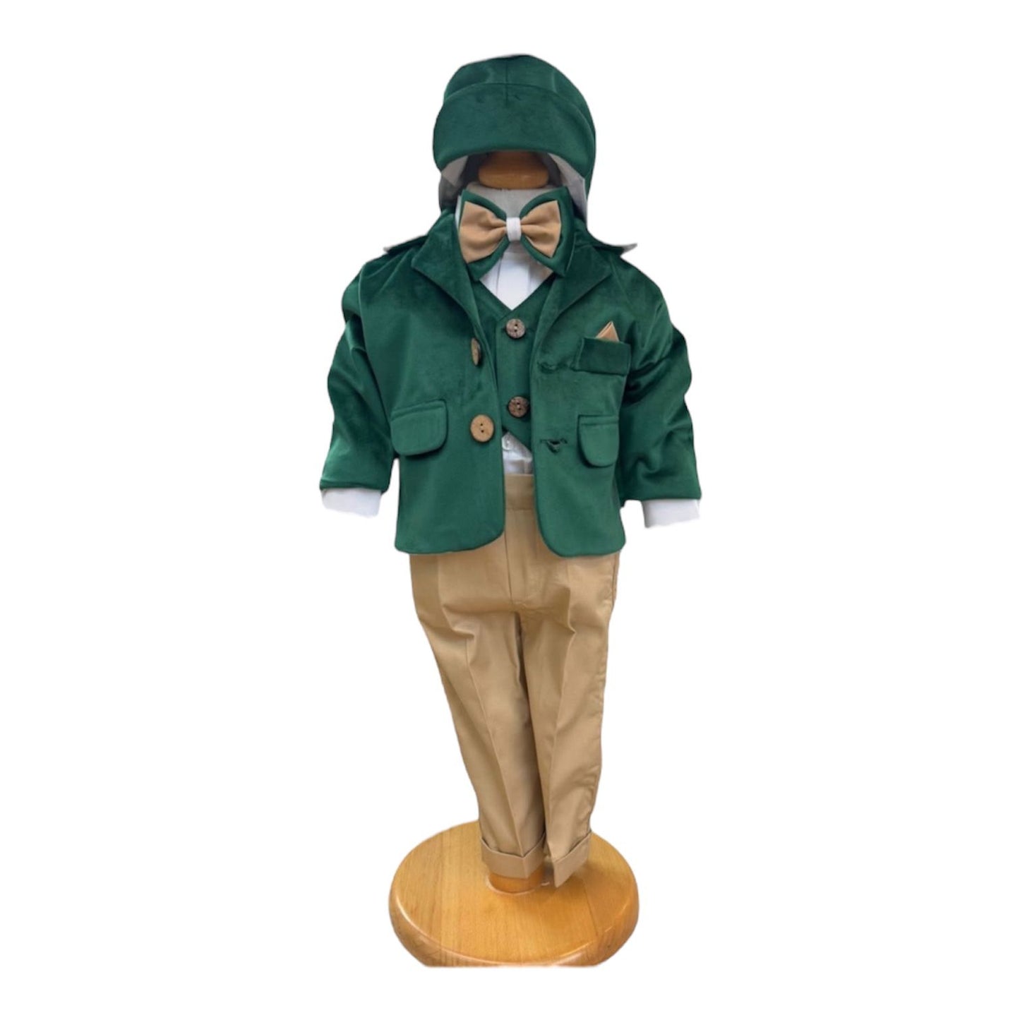 Costum verde catifea