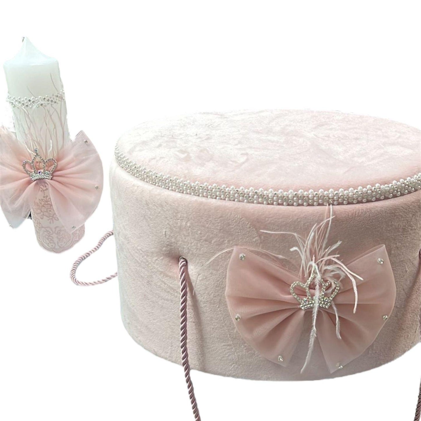 Trusou catifea roz pudra funda