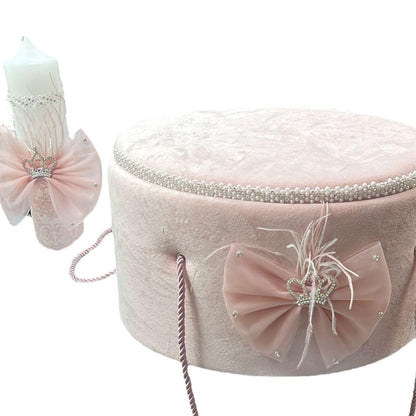 Trusou catifea roz pudra funda