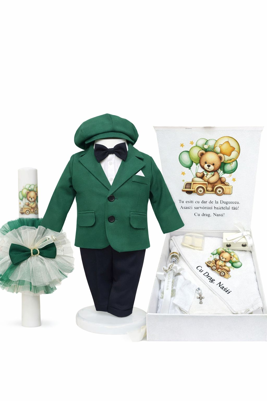 Set botez baiat verde