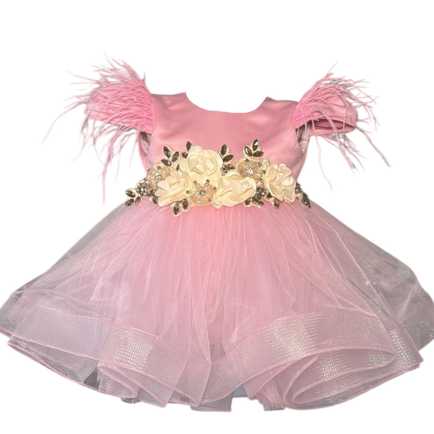 Rochie roz cu flori