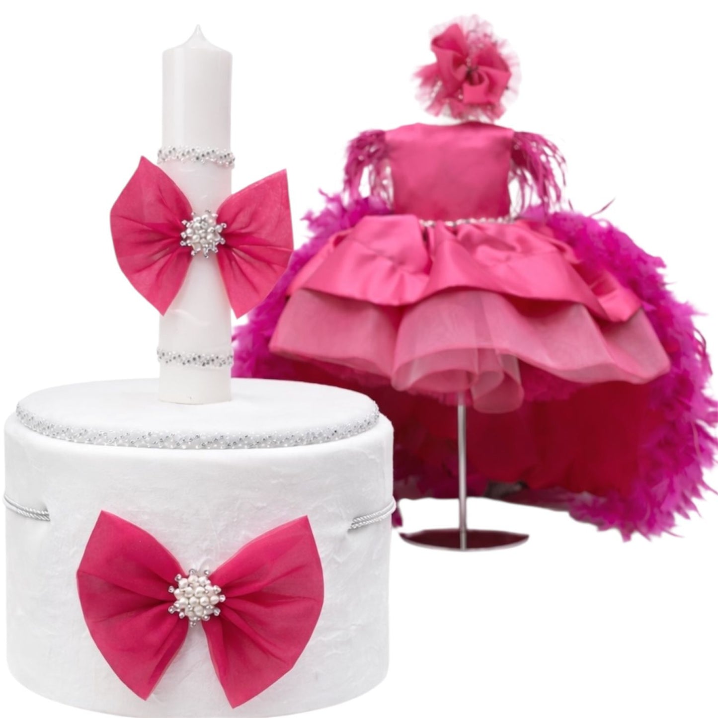Set botez fetita fuxia