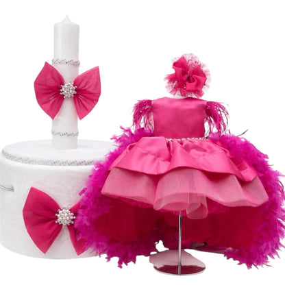 Set botez fetita fuxia
