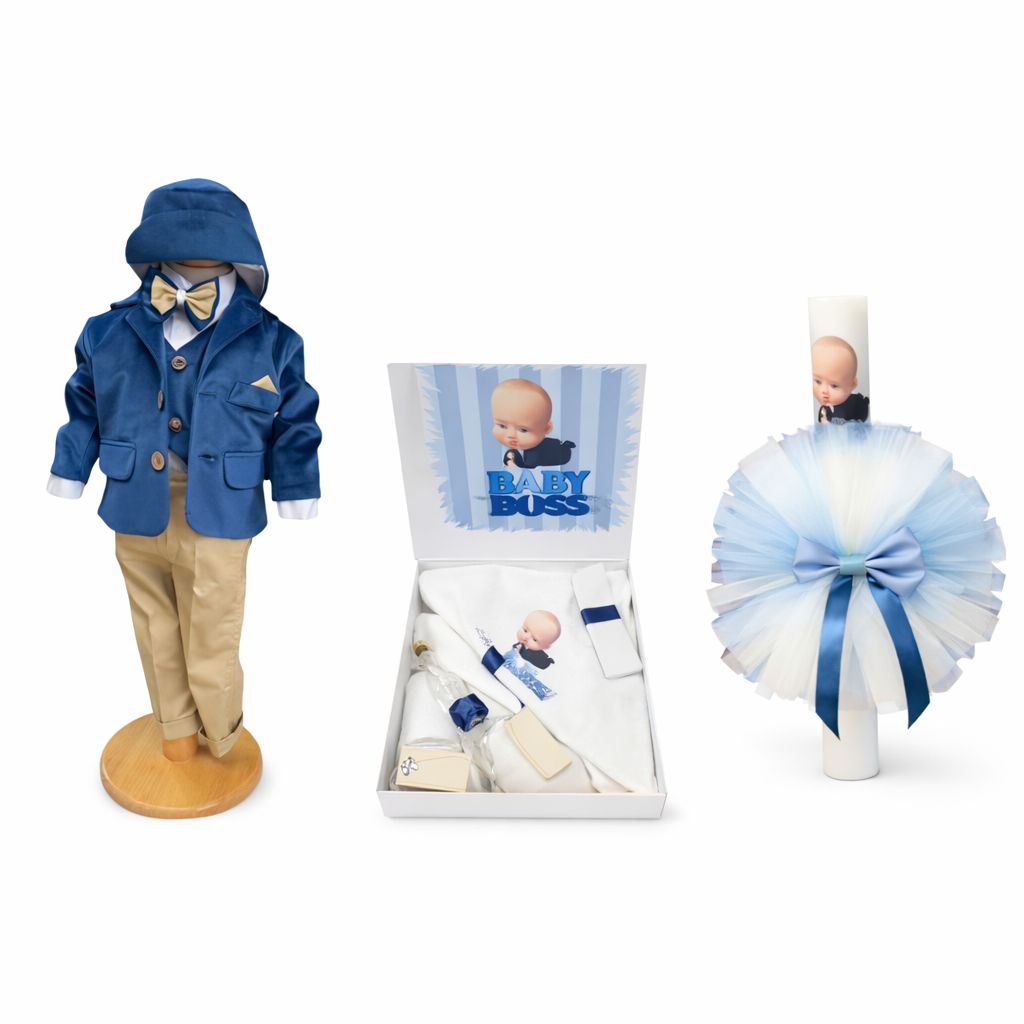 Costum bleumarin cu trusou si lumanare