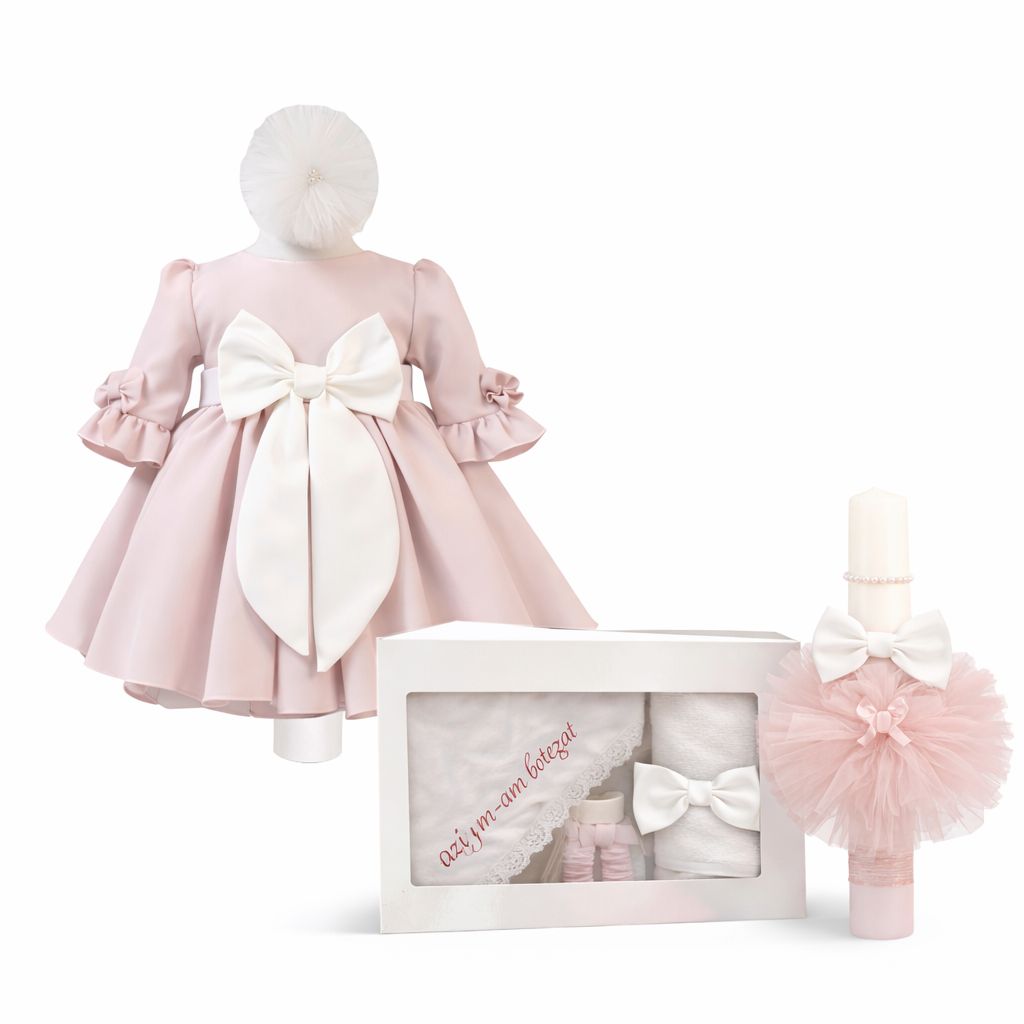 Set botez roz pudra