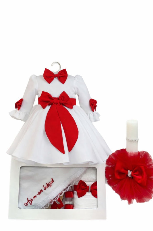 Set botez alb si rosu