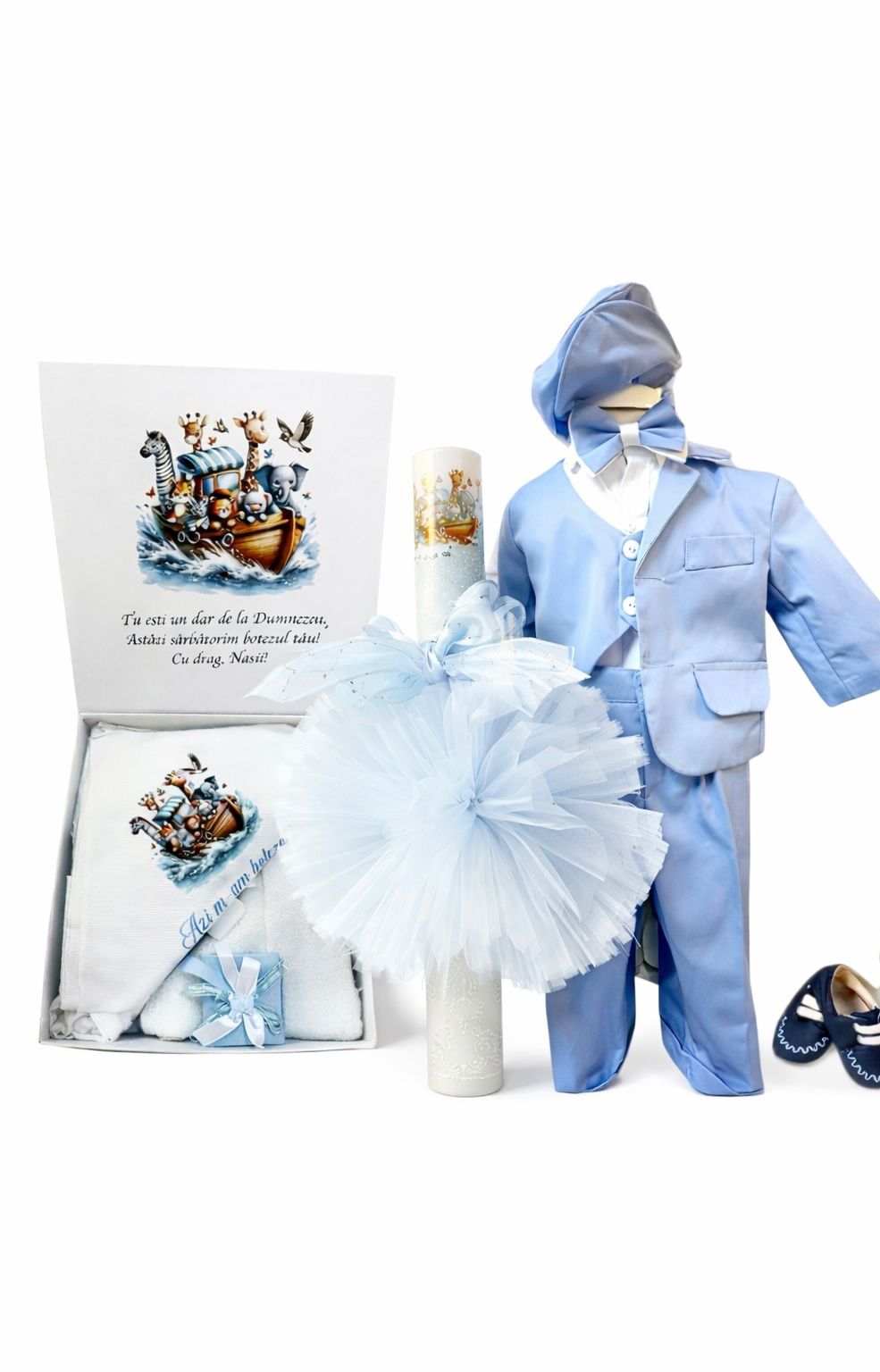 Costum baby blue cu trusou si lumanare