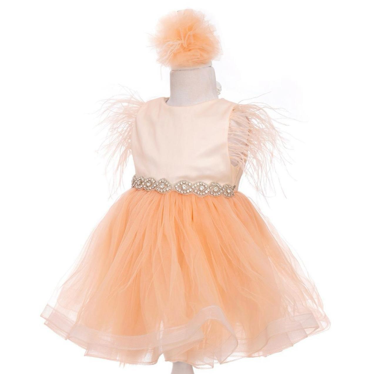 Rochie piersica cu centura