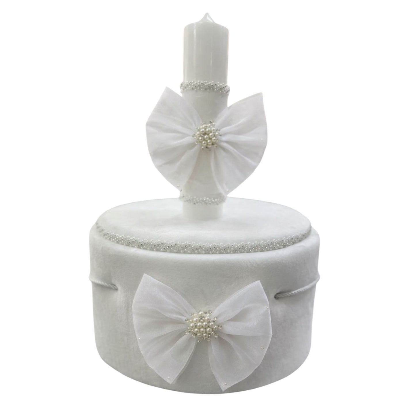 Trusou catifea funda alb