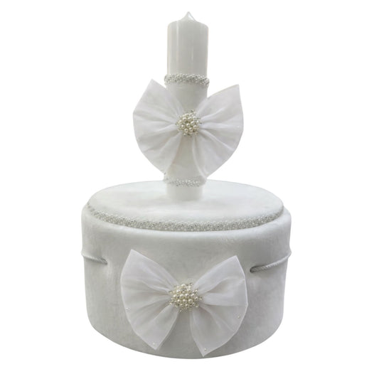 Trusou catifea funda alb
