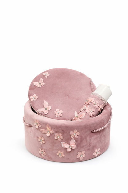 Trusou catifea pudra flori si fluturi