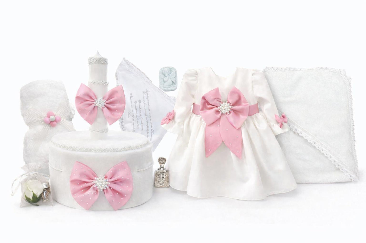 Set botez fetita roz