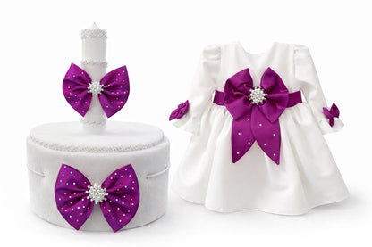 Set botez fetita fuxia