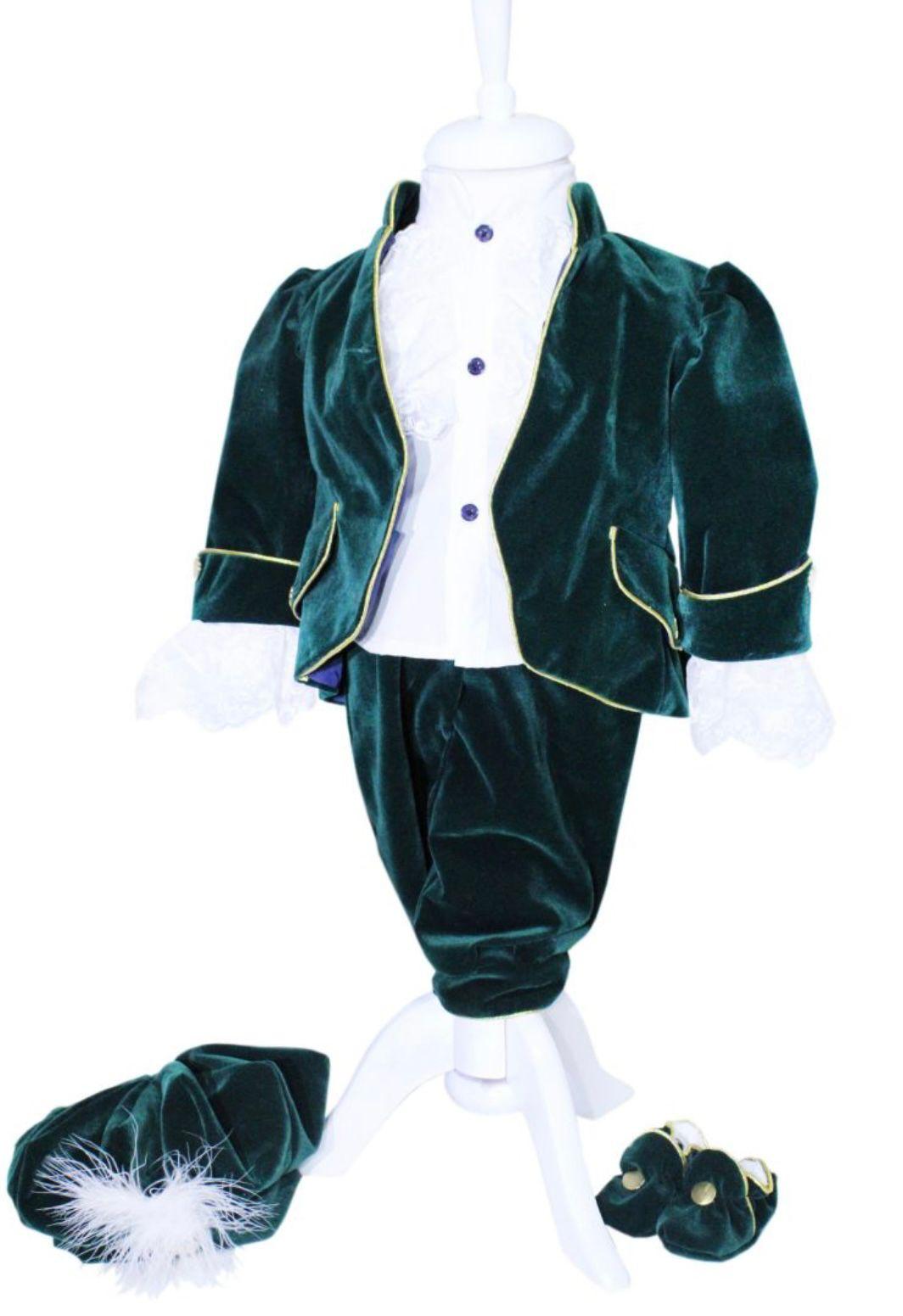 Costum model Prinț Regal verde inchis