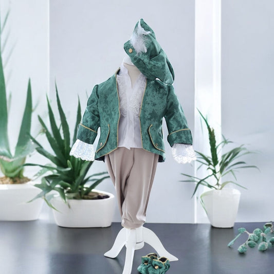 Costum model Prinț Regal verde