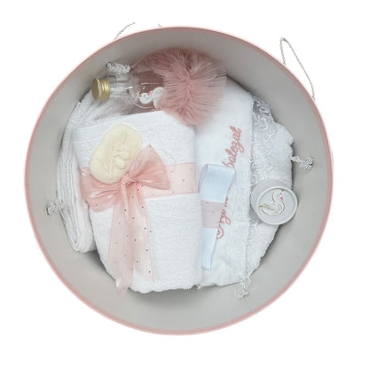 Trusou + lumanare lebada roz pudra