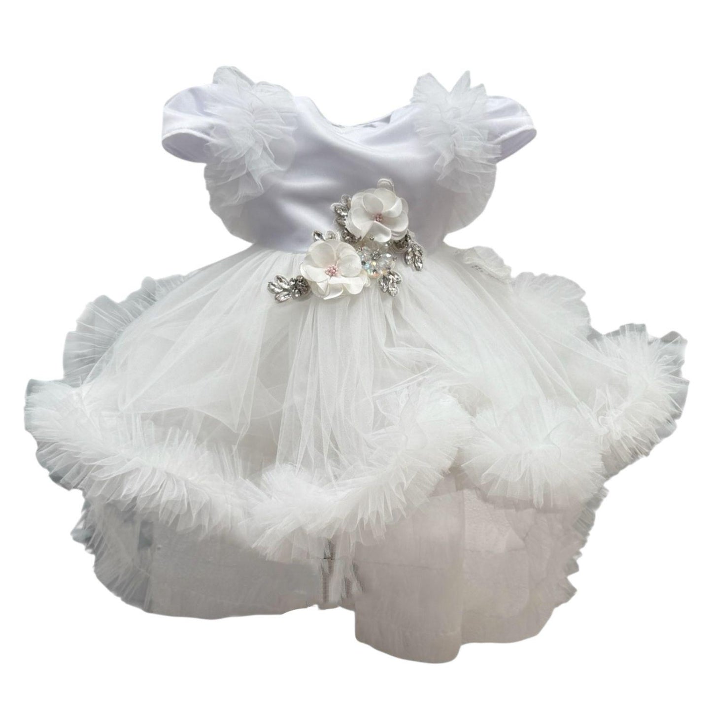 Rochita alba cu trena detasabila