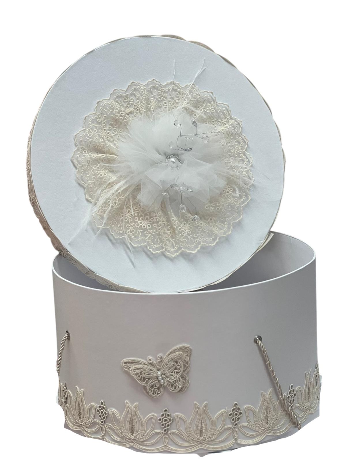 Trusou rotund crem cu fluturi