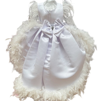 Rochie alba cu trena detasabila