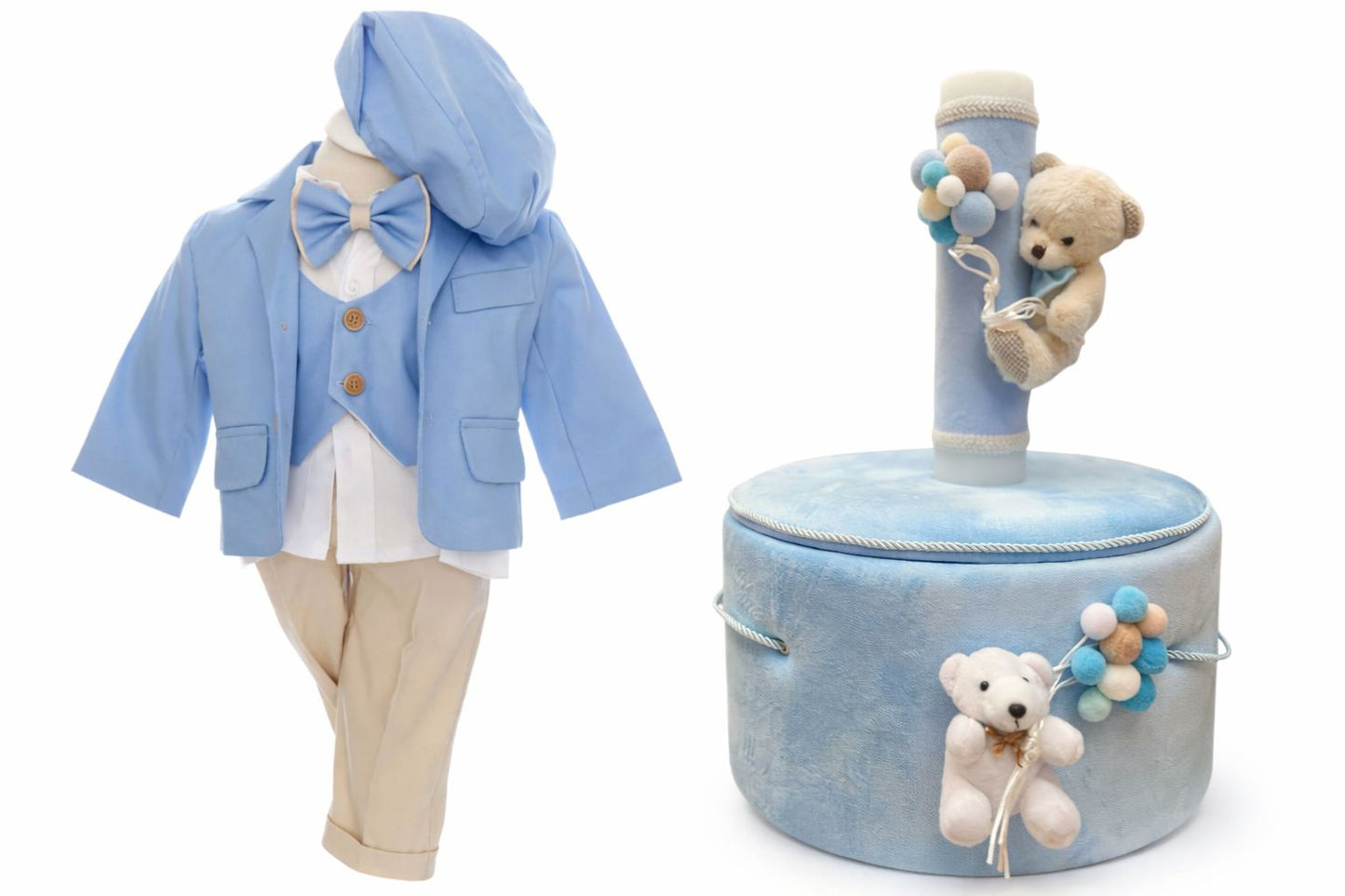 Set botez baietel blue trusou catifea