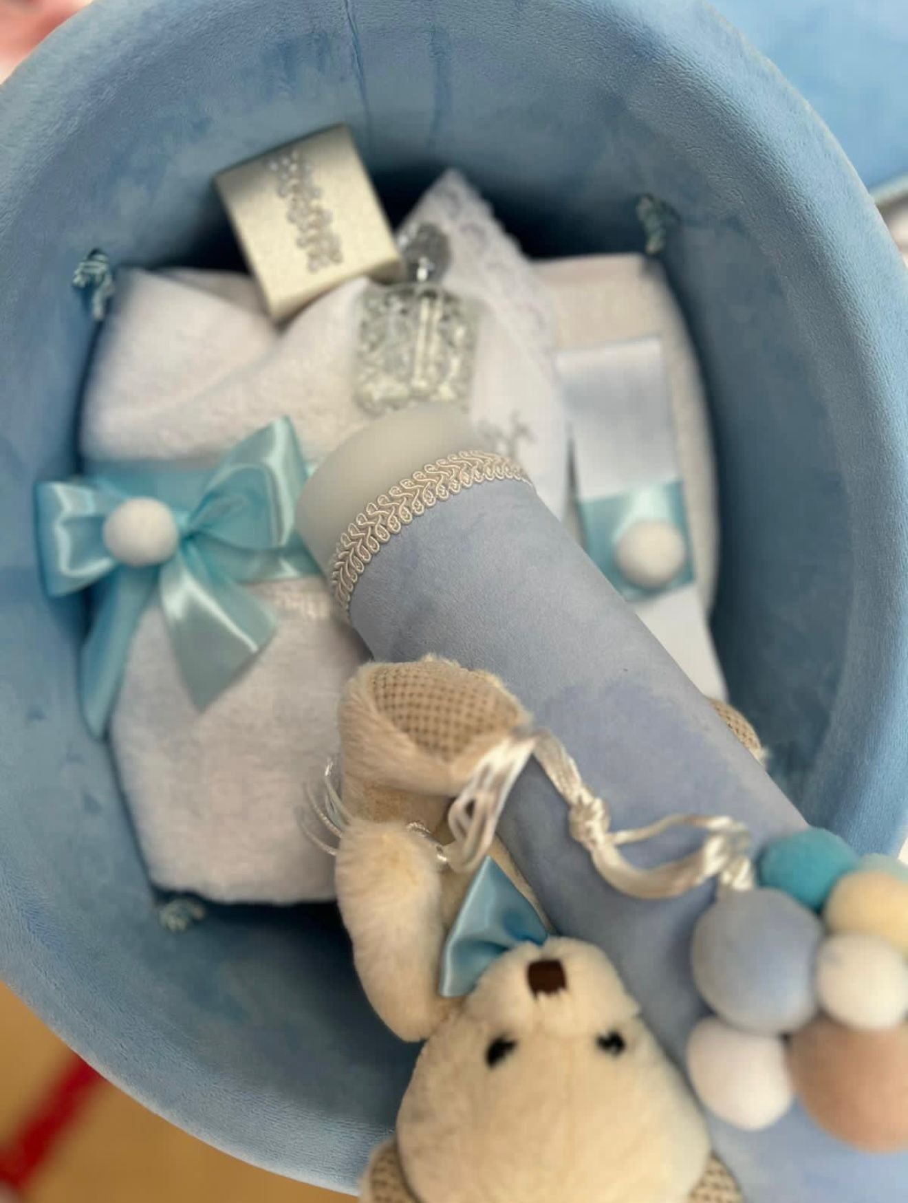 Set botez baietel blue trusou catifea